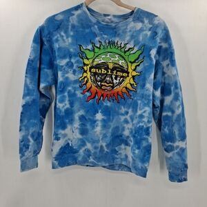 Sublime Blue Tie Dye Sweatshirt Long Sleeve Size Large‎